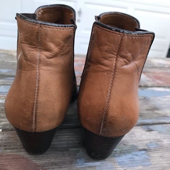 Franco Sarto Quinne Tan Leather Ankle Boots 8 - Picture 7 of 13